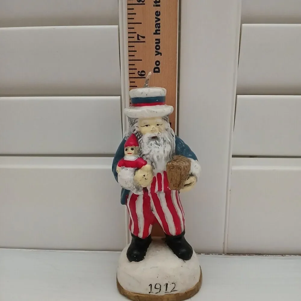 Patriotic Uncle Sam Santa Claus fourth of July Independance Christmas Candle - Picture 10 of 13